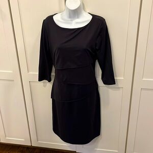 J McLauglin Tiered Knit Black Dress M